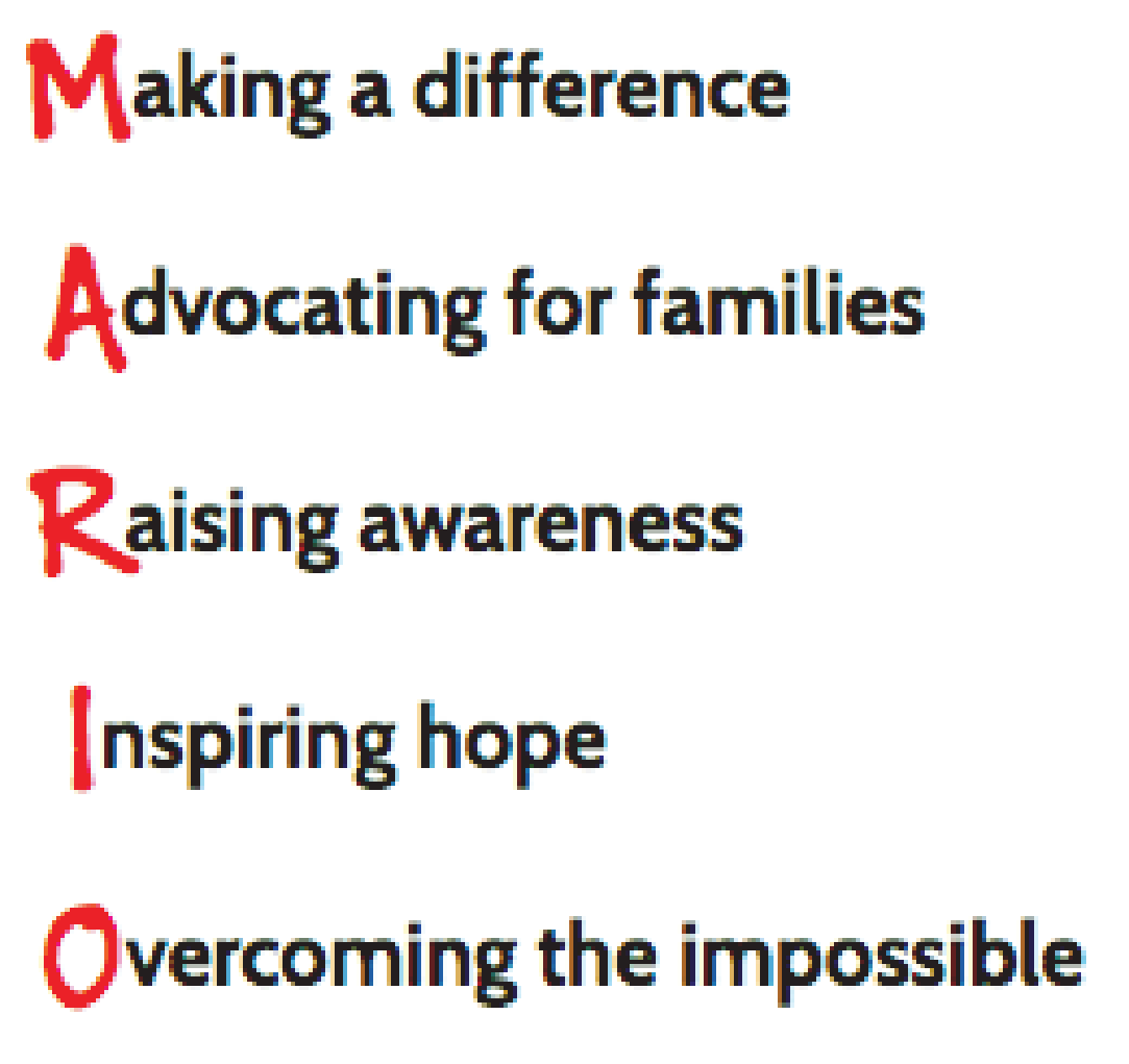 Mario - Making a difference, Advocating for families, Raising awareness, Inspiring hope, Overcoming the impossible